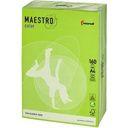 Papier ksero A4 160g MAESTRO COLOR LG46 j.zielony intensive 250a Papier ksero A4 160g MAESTRO COLOR LG46 j.zielony intensive 250a