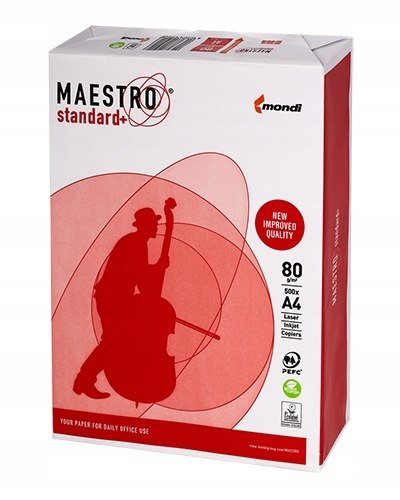 Papier ksero A4 80g (5ryz) MAESTRO STANDARD PLUS 161CIE 94928A80S Papier ksero A4 80g (5ryz) MAESTRO STANDARD PLUS 161CIE 94928A80S