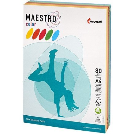 Papier ksero A4 80g mix intensywny 9414A80S MAESTRO COLOR 250a Papier ksero A4 80g mix intensywny 9414A80S MAESTRO COLOR 250a