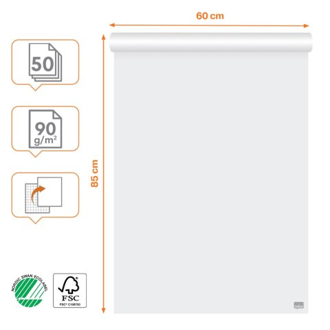 Blok do flipcharta Nobo Premium 60x85cm 50k 90g (2 szt.) 1915658 NOBO Blok do flipcharta Nobo Premium 60x85cm 50k 90g (2 szt.) 1915658 NOBO