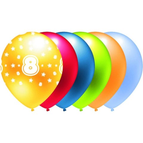 Balon metalik nadruk 8 mix kolor 5szt. B224 GO PARTY Balon metalik nadruk 8 mix kolor 5szt. B224 GO PARTY