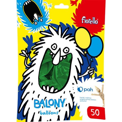 Balony 12` METALLIC zielony ( 50szt.) 170-2655 FIORELLO