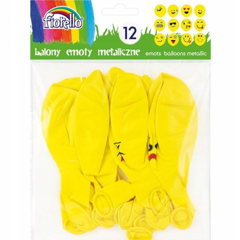 Balony Emoty Party metaliczne (12szt.) 170-2347 FIORELLO Balony Emoty Party metaliczne (12szt.) 170-2347 FIORELLO