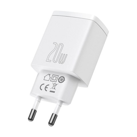 Ładowarka sieciowa 230V 1xUSB-C + 1xUSB-A 3A BASEUS COMPACT CCXJ-B02 biała Ładowarka sieciowa 230V 1xUSB-C + 1xUSB-A 3A BASEUS COMPACT CCXJ-B02 biała