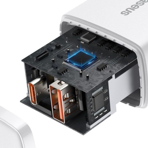 Ładowarka sieciowa 230V 1xUSB-C + 1xUSB-A 3A BASEUS COMPACT CCXJ-B02 biała Ładowarka sieciowa 230V 1xUSB-C + 1xUSB-A 3A BASEUS COMPACT CCXJ-B02 biała