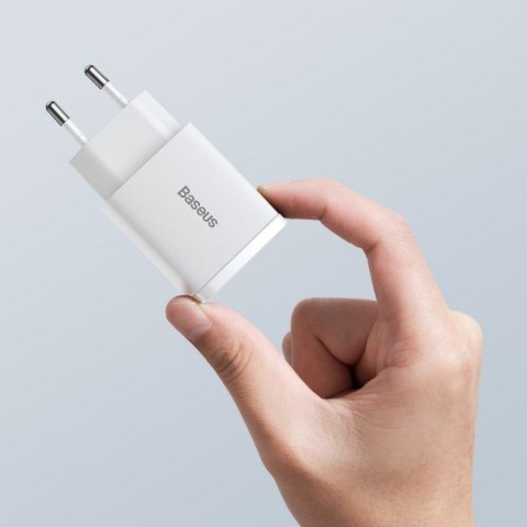 Ładowarka sieciowa 230V 1xUSB-C + 1xUSB-A 3A BASEUS COMPACT CCXJ-B02 biała Ładowarka sieciowa 230V 1xUSB-C + 1xUSB-A 3A BASEUS COMPACT CCXJ-B02 biała