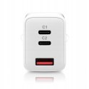 Ładowarka sieciowa 230V EVERACTIVE SC-650Q 1xUSB 3A + 2xUSB-C 3,25A 65W biała