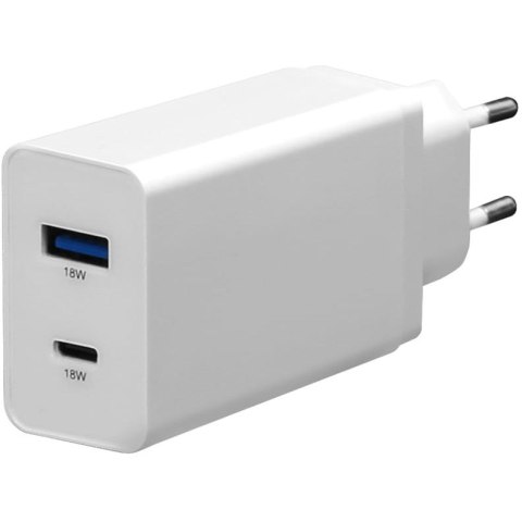 Ładowarka sieciowa 230V PLATINET 1xUSB-A + 1xUSB-C 18W biała (45480) Ładowarka sieciowa 230V PLATINET 1xUSB-A + 1xUSB-C 18W biała (45480)