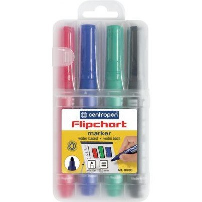 Marker FLIPCHART 8550 kpl-4szt okrągły CENTROPEN Marker FLIPCHART 8550 kpl-4szt okrągły CENTROPEN