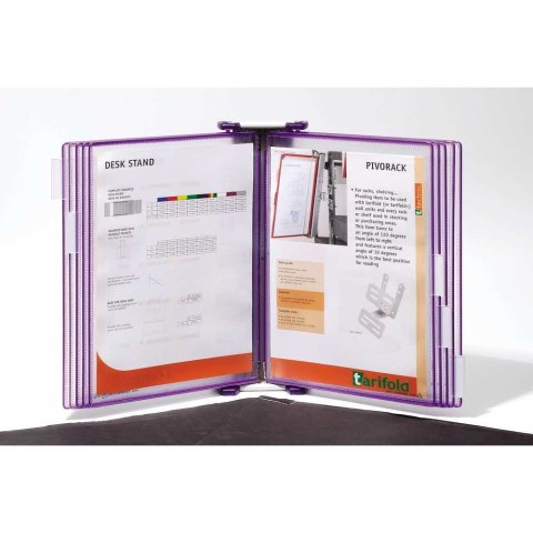 Naścienny system prezentacyjny A4+10 paneli TARIFOLD tr.fiolet 414178 Naścienny system prezentacyjny A4+10 paneli TARIFOLD tr.fiolet 414178
