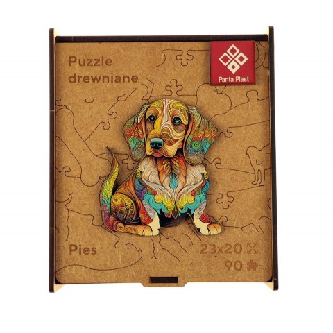 Puzzle drewniane 90 elementów 23x20cm PIES 0422-0004-05 Panta Plast Puzzle drewniane 90 elementów 23x20cm PIES 0422-0004-05 Panta Plast