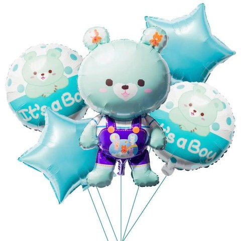 Zestaw 5 szt. balonów foliowych It`s a Boy BCF-703 GO PARTY Zestaw 5 szt. balonów foliowych It`s a Boy BCF-703 GO PARTY