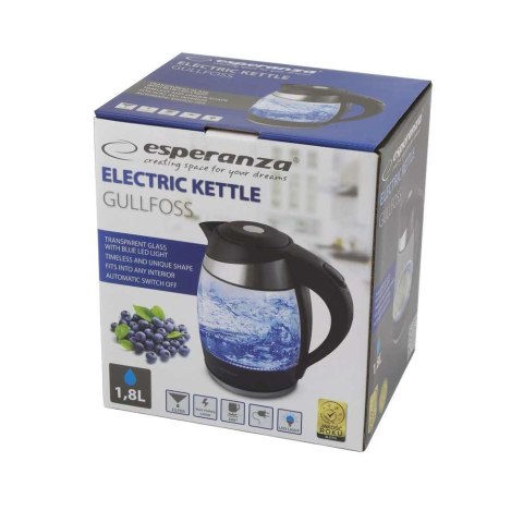 Czajnik elektryczny szklany led GULLFOSS 1.8L ESPERANZA EKK009 Czajnik elektryczny szklany led GULLFOSS 1.8L ESPERANZA EKK009