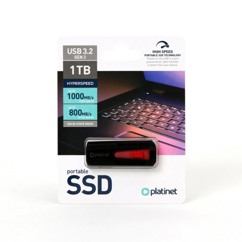 Dysk SSD zewnętrzny 1TB PLATINET USB 3.2 1053/890MB/s czarny (45870) Dysk SSD zewnętrzny 1TB PLATINET USB 3.2 1053/890MB/s czarny (45870)