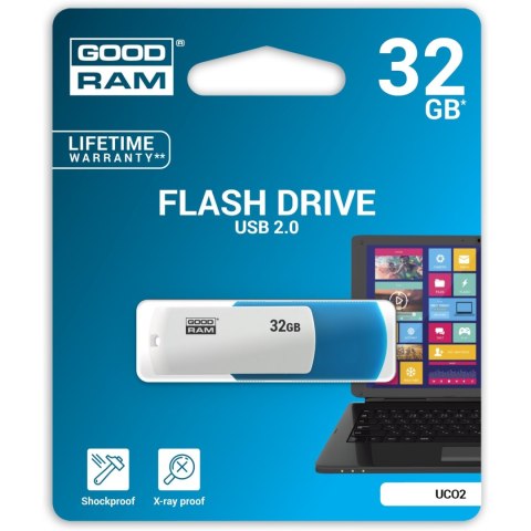 Pamięć USB 32GB GOODRAM UCO2 miks kolorów USB 2.0 UCO2-0320MXR11 Pamięć USB 32GB GOODRAM UCO2 miks kolorów USB 2.0 UCO2-0320MXR11