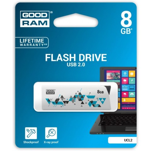Pamięć USB 8GB GOODRAM UCL2 biały USB 2.0 UCL2-0080W0R11 Pamięć USB 8GB GOODRAM UCL2 biały USB 2.0 UCL2-0080W0R11