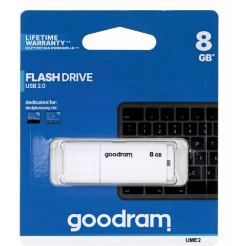 Pamięć USB 8GB GOODRAM UME2 biały USB 2.0 UME2-0080W0R11 Pamięć USB 8GB GOODRAM UME2 biały USB 2.0 UME2-0080W0R11