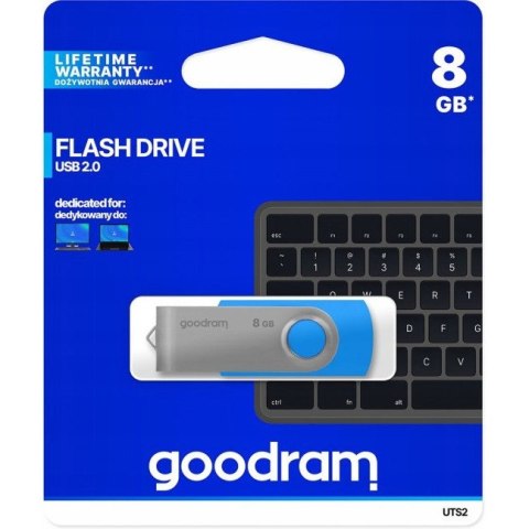 Pamięć USB 8GB GOODRAM UTS2 niebieski USB 2.0 UTS2-0080B0R11 Pamięć USB 8GB GOODRAM UTS2 niebieski USB 2.0 UTS2-0080B0R11