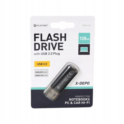 Pamięć USB-A 128GB PLATINET X-DEPO USB 2.0 czarny (41590) Pamięć USB-A 128GB PLATINET X-DEPO USB 2.0 czarny (41590)