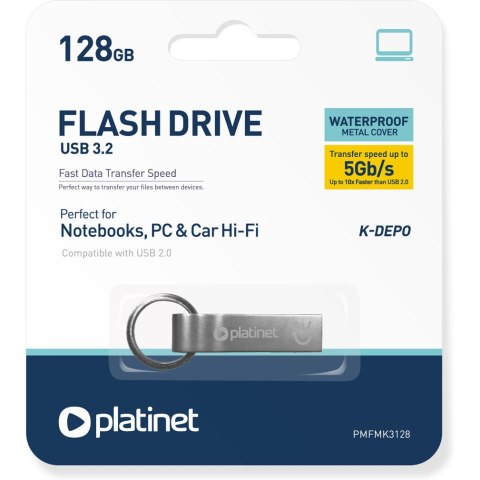 Pamięć USB-A 128GB PLATINET K-DEPO USB 3.2 metalowy wodoodporny (45784) Pamięć USB-A 128GB PLATINET K-DEPO USB 3.2 metalowy wodoodporny (45784)