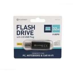 Pamięć USB-A 32GB PLATINET X-DEPO USB 2.0 czarny (40621)