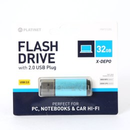 Pamięć USB-A 32GB PLATINET X-DEPO USB 2.0 niebieski (42967)