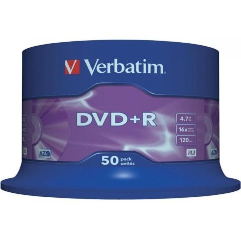 Płyta DVD+R 4,7GB VERBATIM cake (50szt) 16x Matt Silver 43550 Płyta DVD+R 4,7GB VERBATIM cake (50szt) 16x Matt Silver 43550