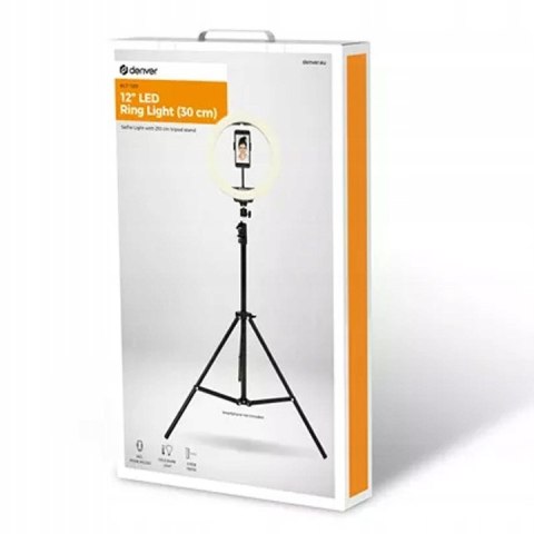 Statyw + lampa led ring 30cm + uchwyt na telefon (RLT-1201) DENVER Statyw + lampa led ring 30cm + uchwyt na telefon (RLT-1201) DENVER