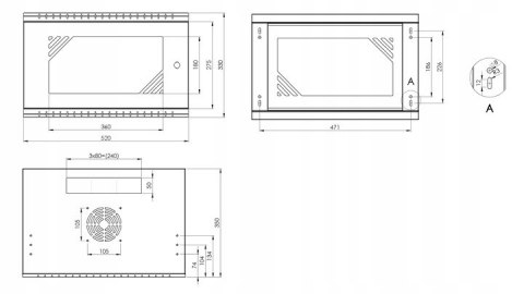 Szafa rack 19" STALFLEX 6U 350mm + półka + maskownica czarna (RC19-6U-350GBZ-LIGHT) Szafa rack 19" STALFLEX 6U 350mm + półka + maskownica czarna (RC19-6U-350GBZ-LIGHT)