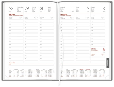 Kalendarz A4 Aluminium STANDARD tygodniowy p.biały 237 A4TB srebrny Wokół Nas