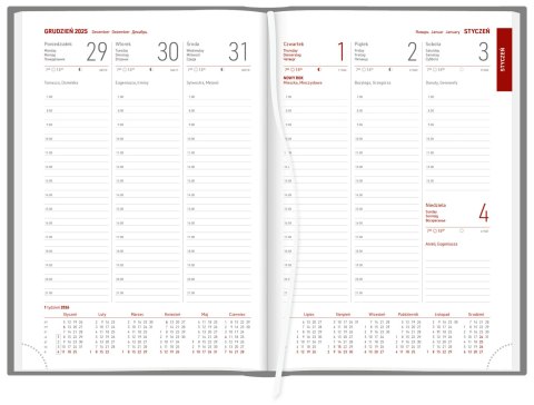 Kalendarz A5 Aluminium STANDARD tygodniowy p.biały 237 A5TB czarny Wokół Nas