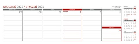 Kalendarz z notesem MAXI tygodniowy spiralowy czarny 2026 KB042B Wokół Nas Kalendarz z notesem MAXI tygodniowy spiralowy czarny 2026 KB042B Wokół Nas
