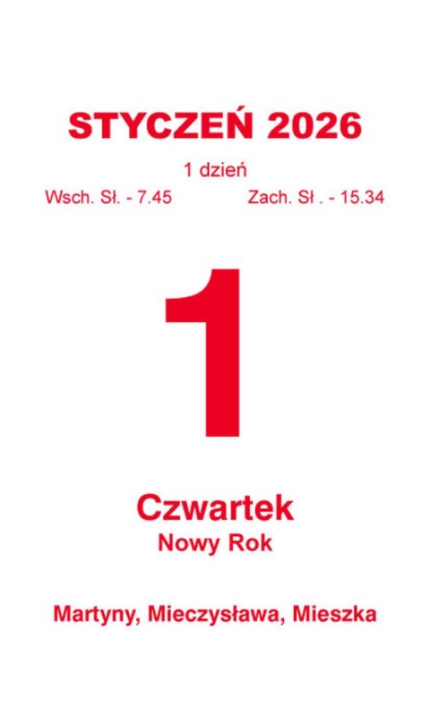 Kalendarz zdzierak BESKIDY