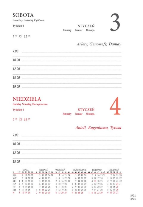 Terminarz A5 dzienny K1 czarny oprawa twarda BESKIDY