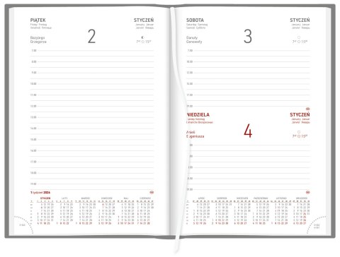 Kalendarz A5 Aluminium STANDARD dzienny p.biały 237 A5DB granatowy Wokół Nas