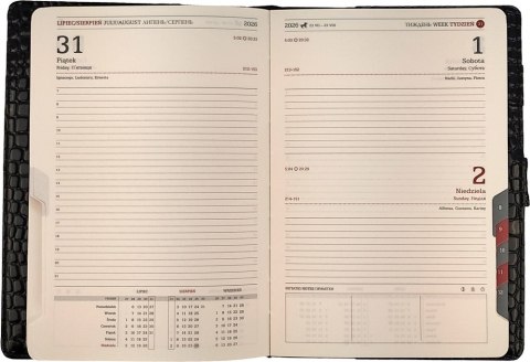 Kalendarz A5 dzienny z zapięciem 2026 ekoskóra fioletowy 0405-0908-30 Panta Plast