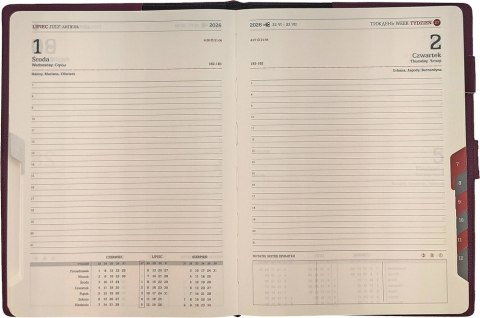 Kalendarz B5 dzienny z zapięciem 2026 hologram różowy 0405-0923-13 Panta Plast