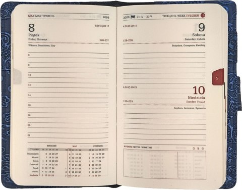 Kalendarz B6 dzienny z zapięciem 2026 dragon srebrny 0405-0938-12 Panta Plast