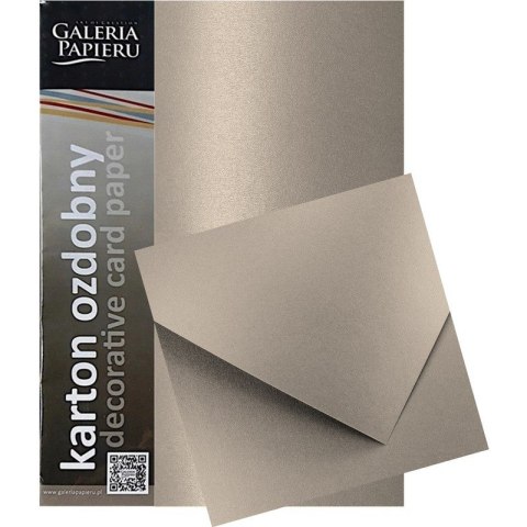 Karton ozdobny A4 PEARL stalowosrebrny 250g. (20ark.) Galeria Papieru