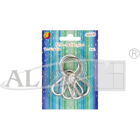 Kółka z karabińczykiem srebrne 4szt. PH-2653 ALIGA