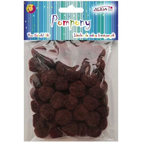 Pompony POM-410 brązowe 2cm op.60szt. ALIGA