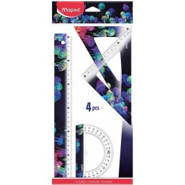 Zestaw DEEPSEA 2 ekierki, linijka 30cm, kątomierz 981833 MAPED