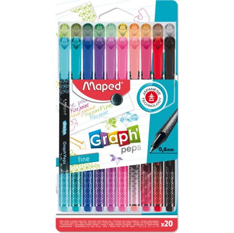 Cienkopis Graph Peps Deco 20 szt etui pud. z zaw. 749051 MAPED Cienkopis Graph Peps Deco 20 szt etui pud. z zaw. 749051 MAPED