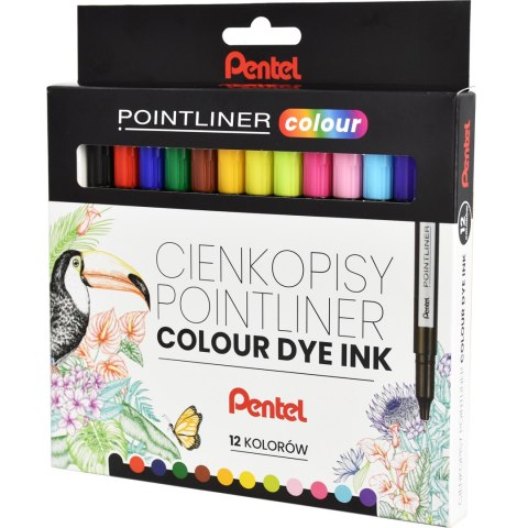 Cienkopisy POINTLINER COLOUR (12szt) S40-ST12PL PENTEL Cienkopisy POINTLINER COLOUR (12szt) S40-ST12PL PENTEL