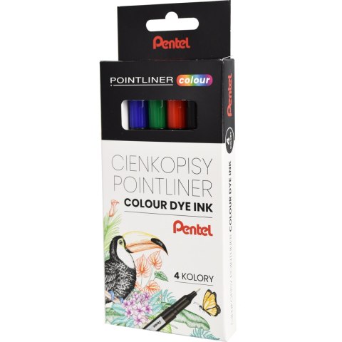 Cienkopisy POINTLINER COLOUR (4szt) S40-ST4PL PENTEL Cienkopisy POINTLINER COLOUR (4szt) S40-ST4PL PENTEL