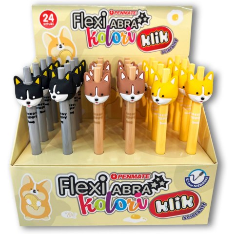 Długopis ścieralny automatyczny 0,5mm niebieski Flexi Abra KOLORI FOX TT8824 Długopis ścieralny automatyczny 0,5mm niebieski Flexi Abra KOLORI FOX TT8824