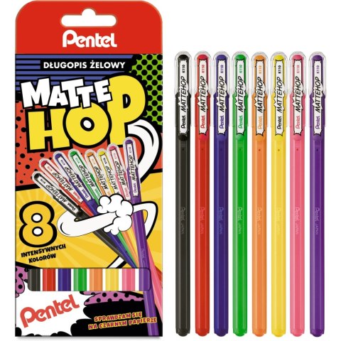 Długopis żelowy MATTEHOP 1,0mm (8 szt.) K110V-ST8PL PENTEL Długopis żelowy MATTEHOP 1,0mm (8 szt.) K110V-ST8PL PENTEL