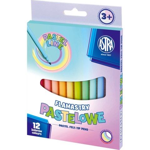 Flamastry 12 kolorów pastelowych Astra CX 317122001 Flamastry 12 kolorów pastelowych Astra CX 317122001