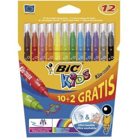 Flamastry BIC Kid Couleur 10+2 kolorów 89202942 Flamastry BIC Kid Couleur 10+2 kolorów 89202942
