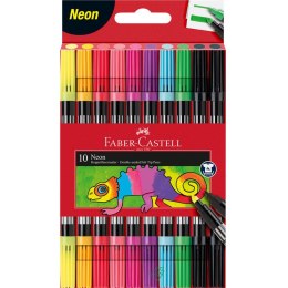 Flamastry dwustronne NEON 10 kolorów 151109 Faber-Castell